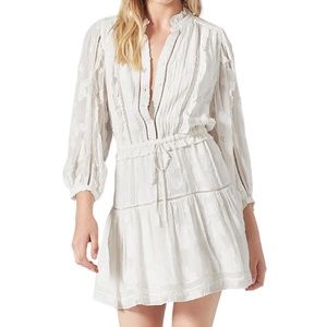 Adel B Floral Burnout Ruffled mini dress